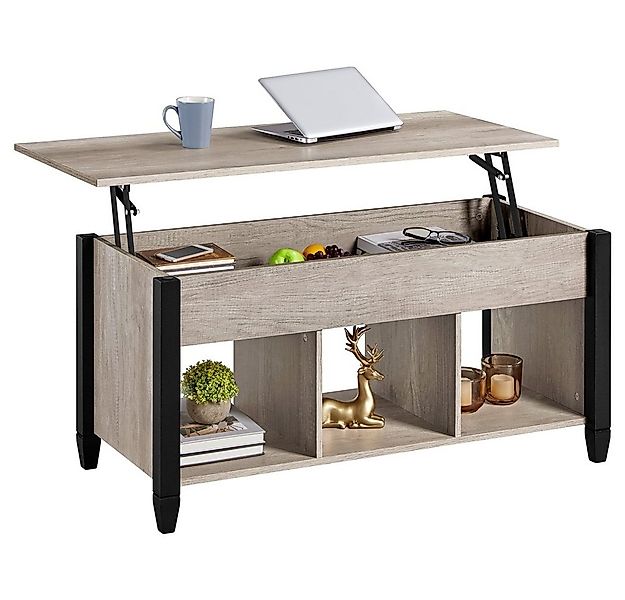 Yaheetech Couchtisch Höhenverstellbarer Sofatisch, Kaffeetisch mit Versteck günstig online kaufen