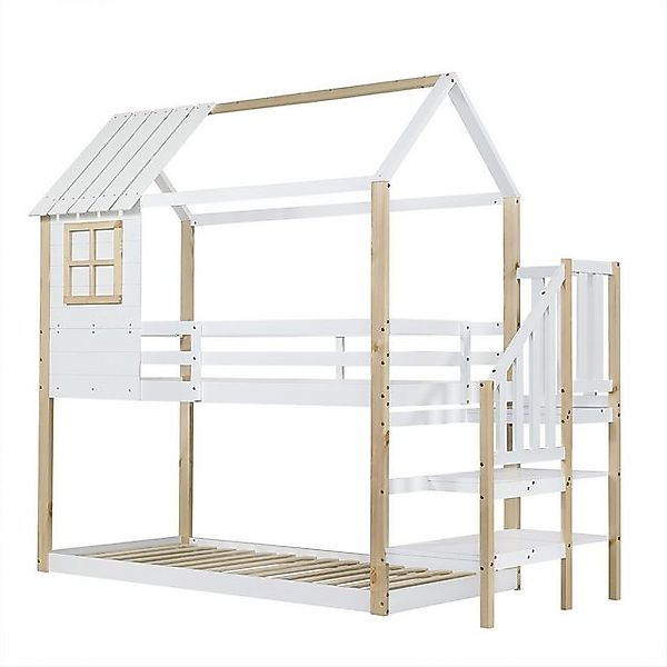 autolock Kinderbett Etagenbett,Bett mit Ecktreppe,Kinderbett mit Fallschutz günstig online kaufen