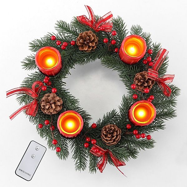 GartenHero Adventskranz Adventskranz mit LED Echtwachskerzen günstig online kaufen