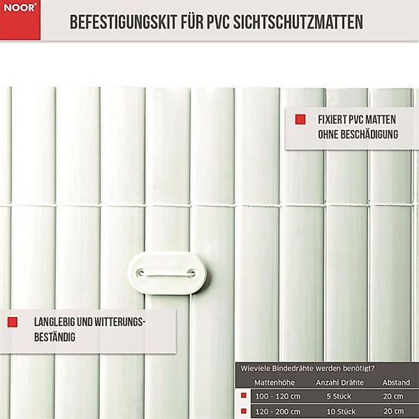 NOOR Sichtschutzbefestigung Befestigungs-Kit für PVC Sichtschutzmatten günstig online kaufen