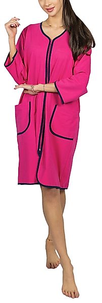 Aquarti Damenbademantel Damen Bademantel Morgenmantel Reißverschluss günstig online kaufen