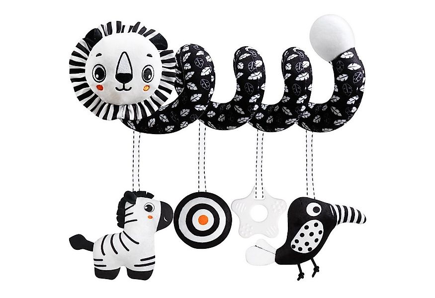 CLTYQ Kinderwagenkette Baby-Autositzspielzeug,schwarz-weiße Spiralrassel Lö günstig online kaufen