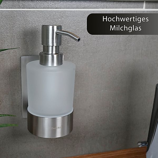 Dolvhin Seifenspender Wandmontage ohne Bohren, Glas günstig online kaufen