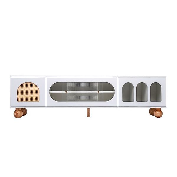 Gotagee TV-Schrank TV-Möbel mit Rattan-ähnlicher Tür Lowboard Beistelltisch günstig online kaufen