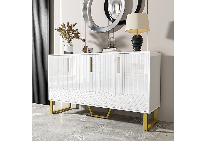 Merax Sideboard mit geometrisches Frontdesign (1 St., Buffetschrank für Woh günstig online kaufen