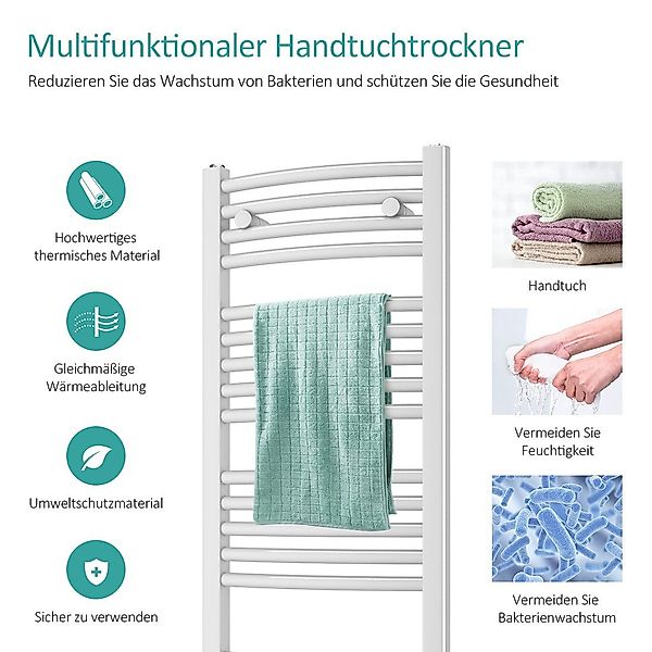 EMKE Elektrischer Badheizkörper Handtuchwärmer mit Thermostat, günstig online kaufen