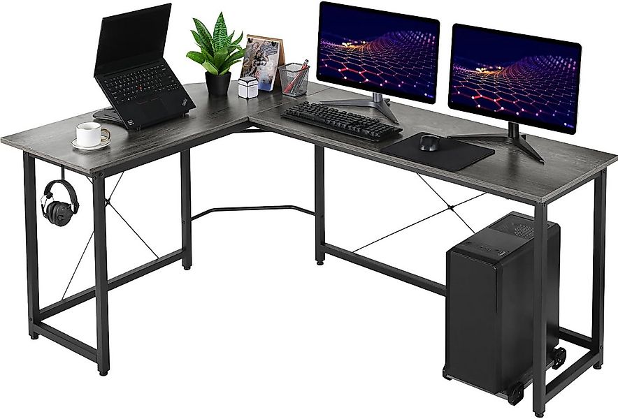 TLGREEN Computertisch Gaming Tisch L-Form Schreibtisch, 167 cm Eckschreibti günstig online kaufen