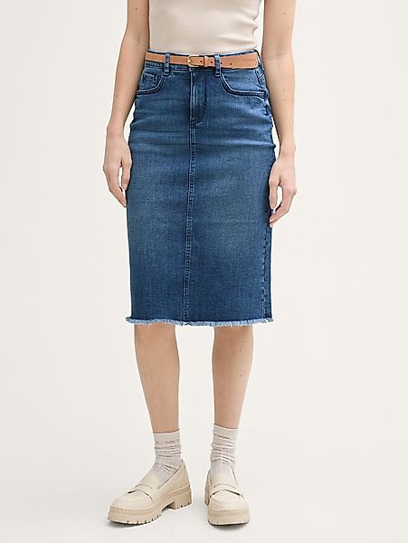 TOM TAILOR Sommerrock Midi-Jeansrock mit Schlitz günstig online kaufen
