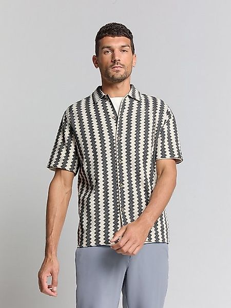 NO EXCESS Langarmhemd No Excess Jacquard-Hemd günstig online kaufen