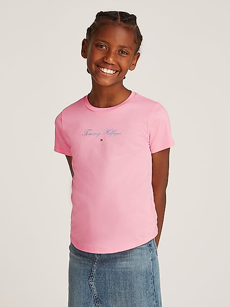 Tommy Hilfiger T-Shirt mit glitzerndem Schriftzug günstig online kaufen