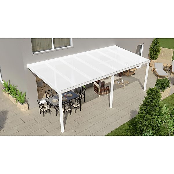 Terrassenüberdachung Professional 700 cm x 350 cm Weiß PC Opal günstig online kaufen