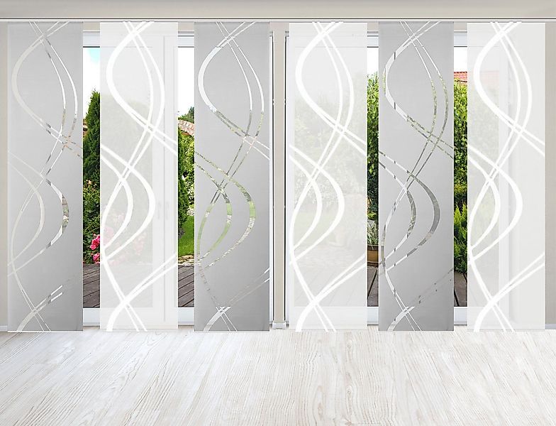 HOME WOHNIDEEN Schiebegardine TIBERIO 6er SET (6 St), Paneelwagen, blickdic günstig online kaufen