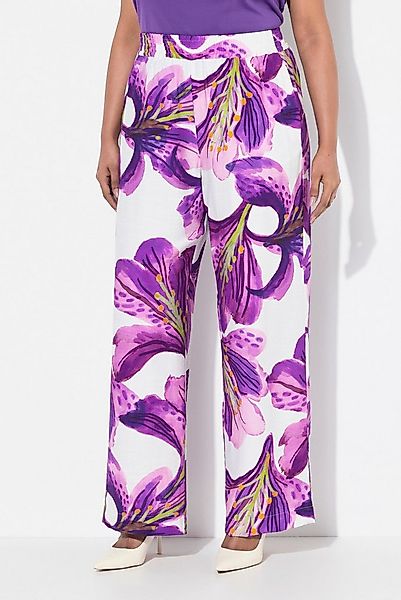 Ulla Popken Schlupfhose Hose Blüten weites Bein Elastikbund günstig online kaufen