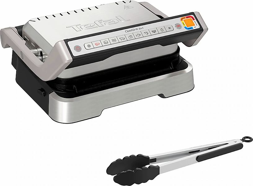 Tefal Kontaktgrill "GC773D OptiGrill 2-in-1 mit Grillzange" 2100 W intellig günstig online kaufen