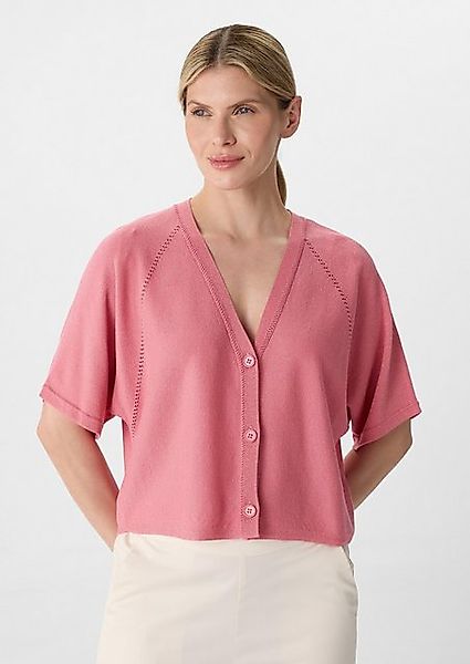 Comma Strickjacke Schimmernder Feinstrick-Cardigan mit Fledermausärmeln günstig online kaufen
