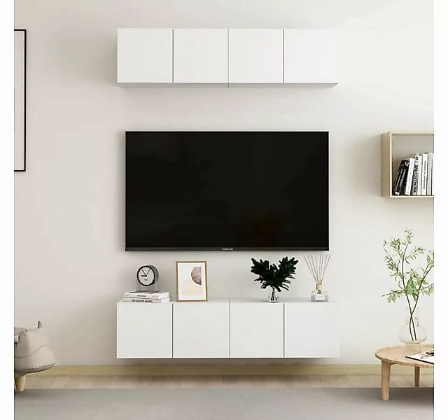 vidaXL TV-Schrank TV-Schränke 4 Stk Weiß 60x30x30 cm Spanplatte Lowboard Lo günstig online kaufen