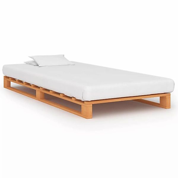 Palettenbett Braun Massivholz Kiefer 90×200 Cm günstig online kaufen