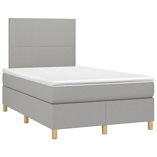 vidaXL Bett Boxspringbett mit Matratze Hellgrau 120x190 cm Stoff günstig online kaufen