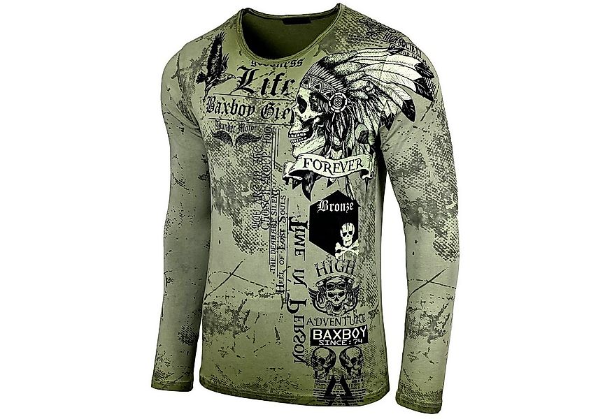 Baxboy Longshirt Baxboy Herren Longsleeve All Over Plakativer Front & Back günstig online kaufen