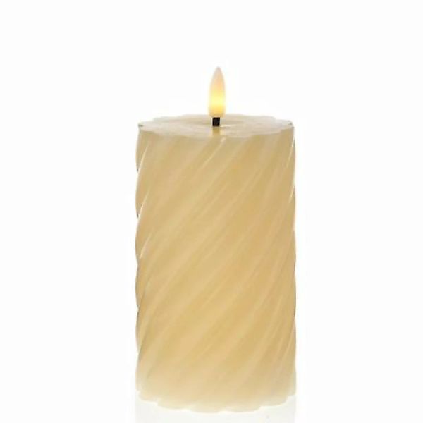 MARELIDA LED Kerze SWIRL Echtwachs gedreht flackernd H: 15cm creme günstig online kaufen