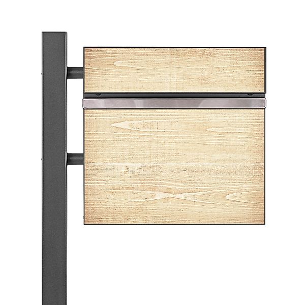 Banjado Standbriefkasten Anthrazit 45x120x16.5cm Groß Inkl. Montagematerial günstig online kaufen