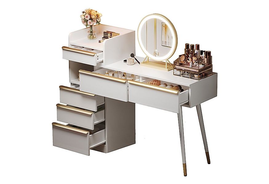 Merax Schminktisch mit 6 Schubladen & ausziehbarer Tischplatte (Frisiertisc günstig online kaufen