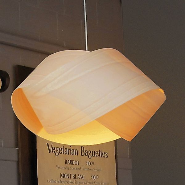 LZF Pendellampe Nut, buche-/nickelfarben, Länge 42 cm, Holz günstig online kaufen