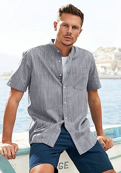 H.I.S Kurzarmhemd Regular Fit, Stehkragenhemd mit Brusttasche, reine Baumwo günstig online kaufen