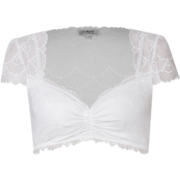 MarJo Dirndlbluse 'Adelsdorf' Kurzarm, Offwhite günstig online kaufen