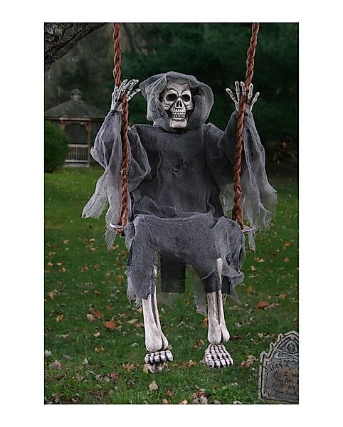 Horror-Shop Dekoobjekt Düsterer Skelett Geist auf der Schaukel günstig online kaufen