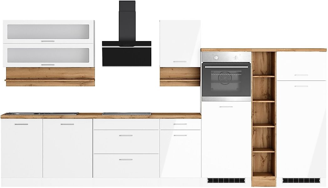 KOCHSTATION Küchenzeile "KS-Milan" 390 cm breit, viel Stauraum, wahlweise m günstig online kaufen