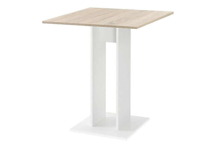 en.casa Küchentisch, »Lindesnes« Säulentisch quadratisch 65x65x78cm weiß/ho günstig online kaufen