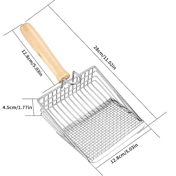 Coonoor Schaufel Metall-Katzenstreuschaufel mit Holzgriff, Robuste günstig online kaufen