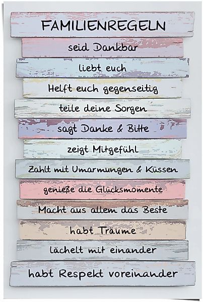 Reinders Poster "Familienregeln", (1 St.) günstig online kaufen