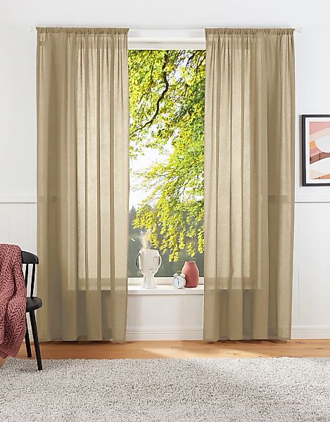 LeGer Home by Lena Gercke Vorhang "Lanea" Stangendurchzug 1 Stk. tlg. Leine günstig online kaufen