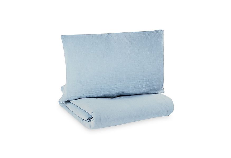 Julius Zöllner Babybettwäsche denim Bettwäsche Musselin 100x135+40x60, 2 te günstig online kaufen
