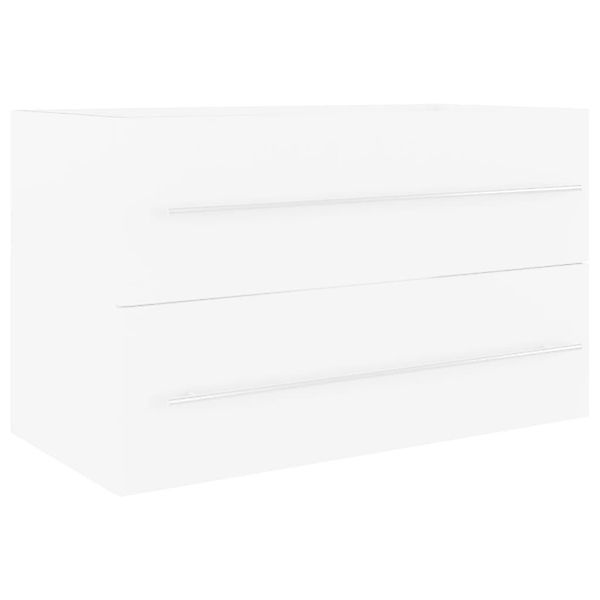 vidaXL Badezimmer-Set Waschbeckenunterschrank Weiß 80x38,5x48 cm günstig online kaufen