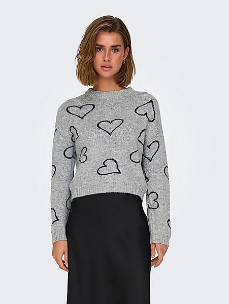 ONLY Rundhalspullover ONLHAPPIE LS HEART O-NECK KNT günstig online kaufen