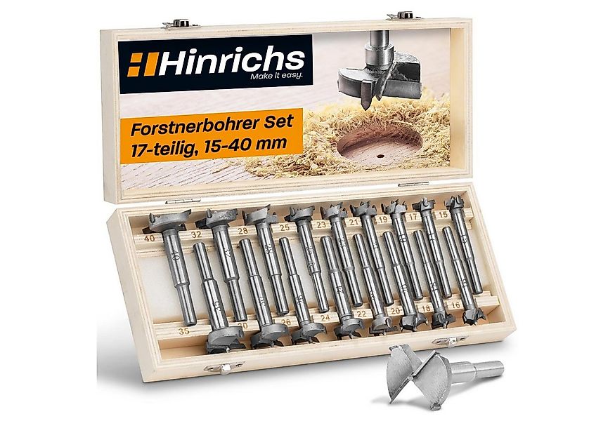 Hinrichs Forstnerbohrer Forstnerbohrer Set in Holz Aufbewahrungsbox, (Set, günstig online kaufen