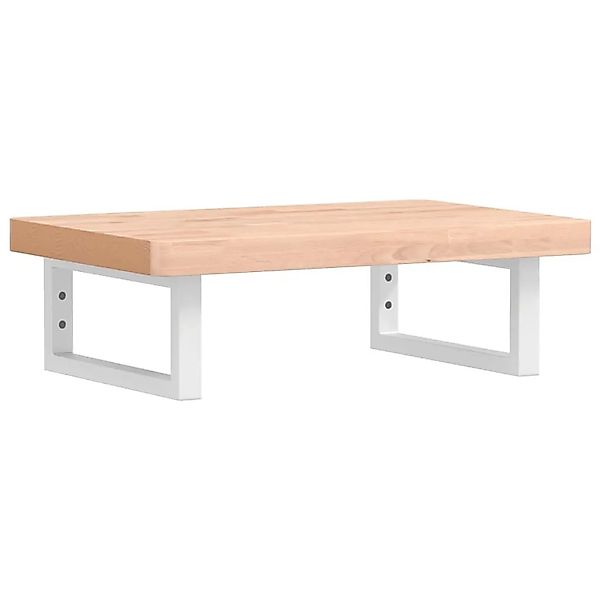 vidaXL Waschbeckenregal Wandmontage Stahl und Massivholz Buche 3302360 günstig online kaufen