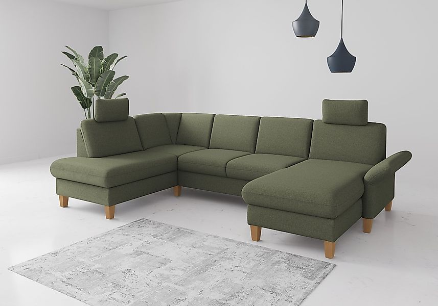 Home affaire Wohnlandschaft "Rochelle, U-Form" optional mit Armteilverstell günstig online kaufen
