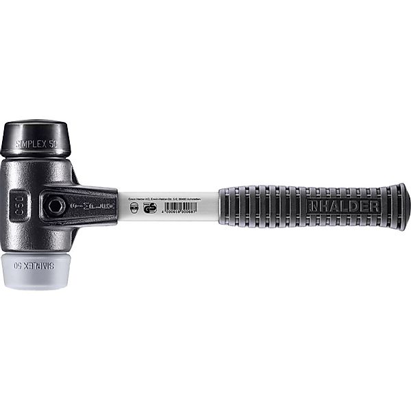 Halder Simplex Schonhammer Ø 50 mm Gummi Schwarz   TPE-mid Grau mit Verstär günstig online kaufen