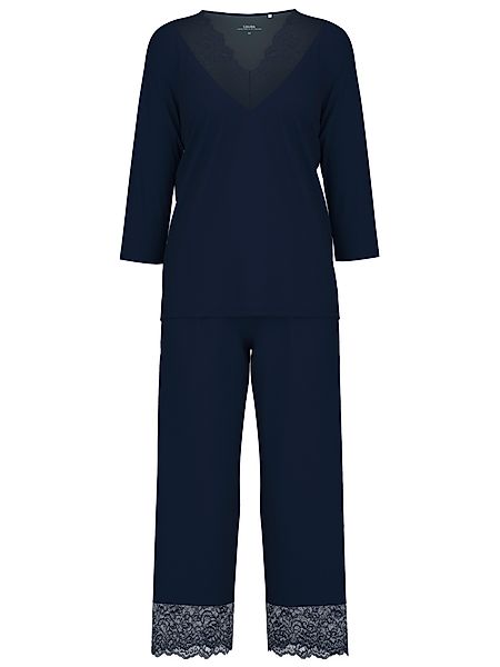 CALIDA Schlafanzug "Elegant Dreams", (2 tlg.), Spitzenbesatz, V-Ausschnitt, günstig online kaufen