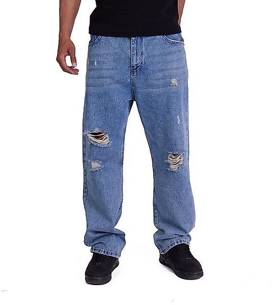 Denim Distriqt Loose-fit-Jeans Destroyed Herren Baggy Jeans, HIP-HOP Blau L günstig online kaufen