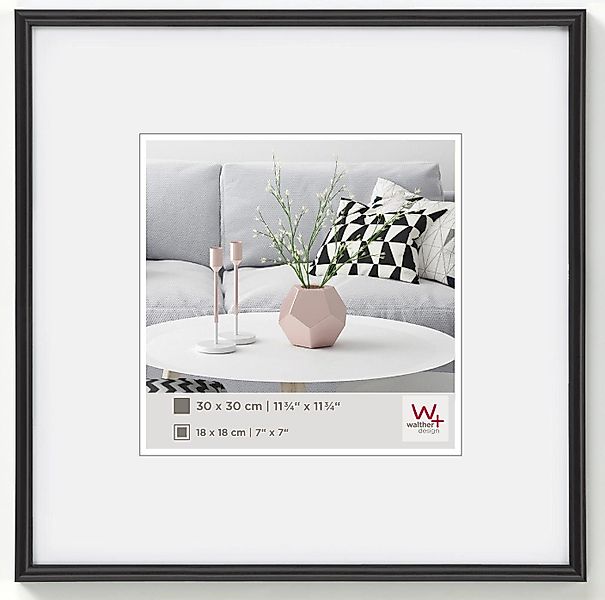 walther design Galeria Kunststoff Bilderrahmen  30x30 cm Schwarz günstig online kaufen