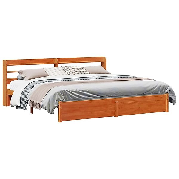 vidaXL Bettrahmen Wachsbraun 200 x 200 cm Massivholz Kiefer 3422751 günstig online kaufen