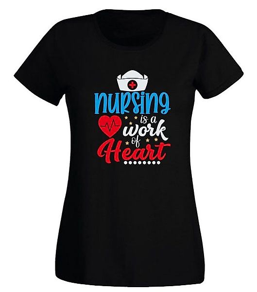G-graphics T-Shirt Damen T-Shirt - Nursing is a work of heart Slim-fit, mit günstig online kaufen