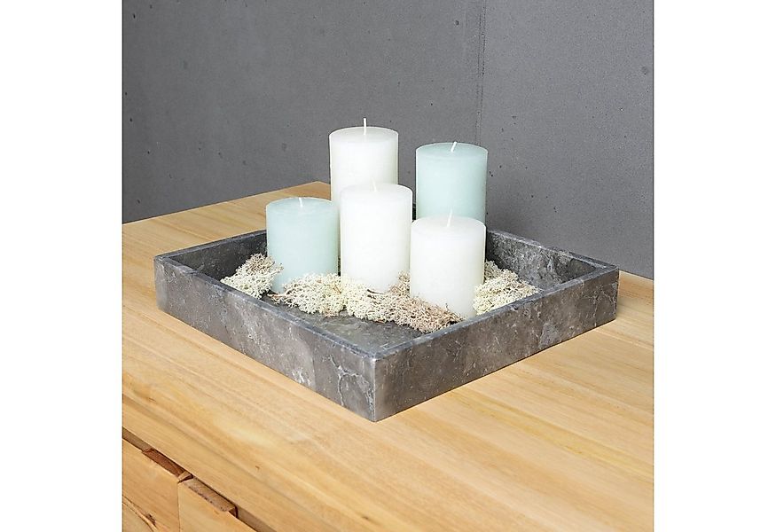 wohnfreuden Dekotablett Marmor Tablett 30 cm grau quadratisch, 33000 günstig online kaufen