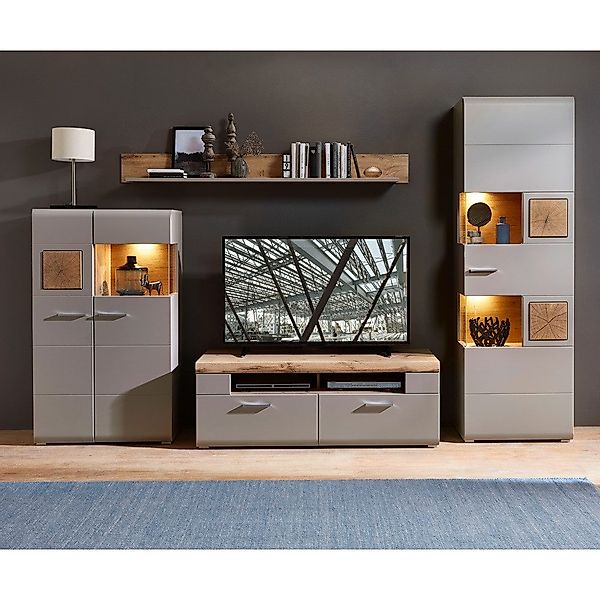Lomadox Wohnwand FARO-36, (4-St), in basalt günstig online kaufen