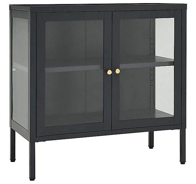 vidaXL Sideboard Sideboard Anthrazit 70x35x70 cm Stahl und Glas (1 St) günstig online kaufen